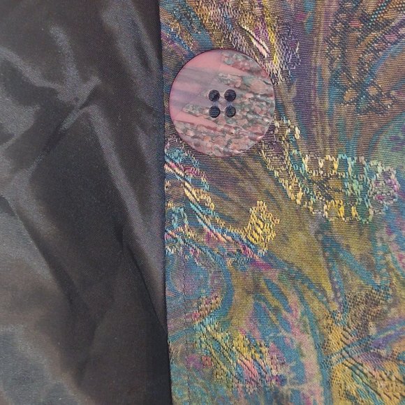 Silk Peacock blazer Jacket Like New - Picture 3 of 4